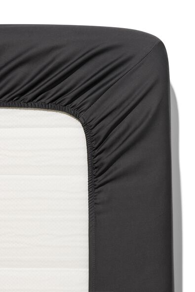 drap-housse satin 160x200 gris fonc&eacute; - 5180128 - HEMA