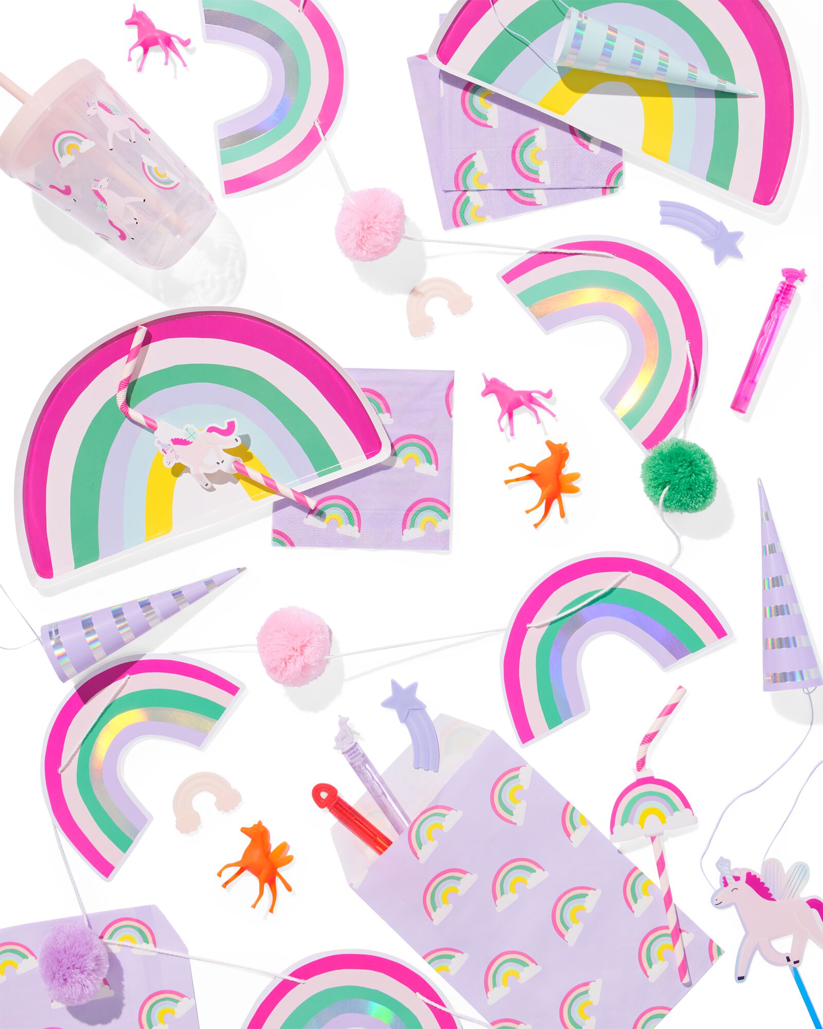 serviettes arc-en-ciel 24 x 24 - lot de 20  - 14250187 - HEMA