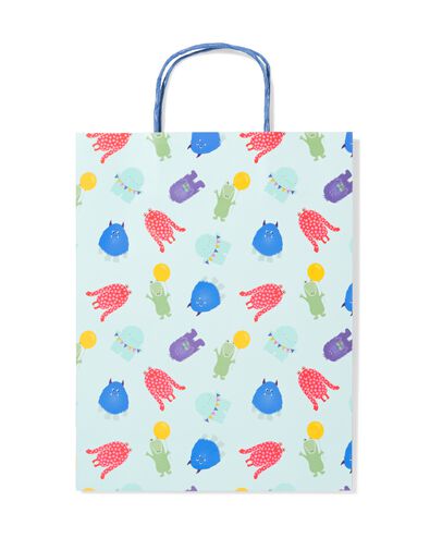 sac cadeau L 31x24cm papier monstres - 14700696 - HEMA
