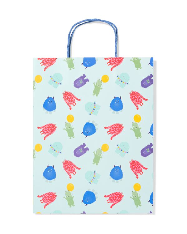 sac cadeau L 31x24cm papier monstres - 14700696 - HEMA