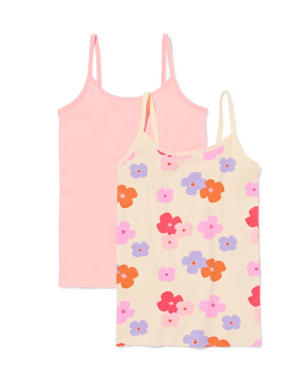 Kinderhemden, gerippt, gebl&uuml;mt &ndash; 2 St&uuml;ck hellrosa hellrosa - 19300840LIGHTPINK - HEMA