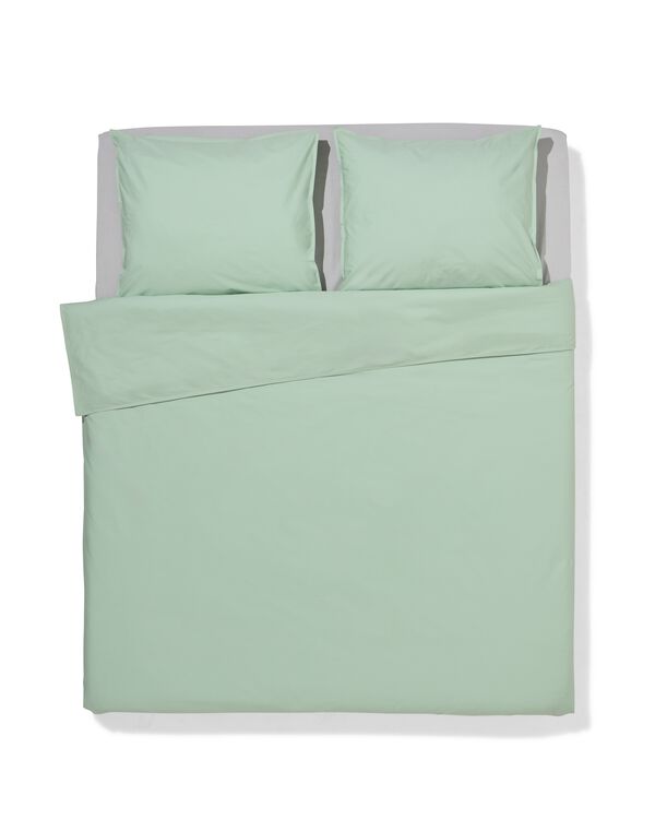 housse de couette 200x200/220cm percale vert clair  - 5750162 - HEMA