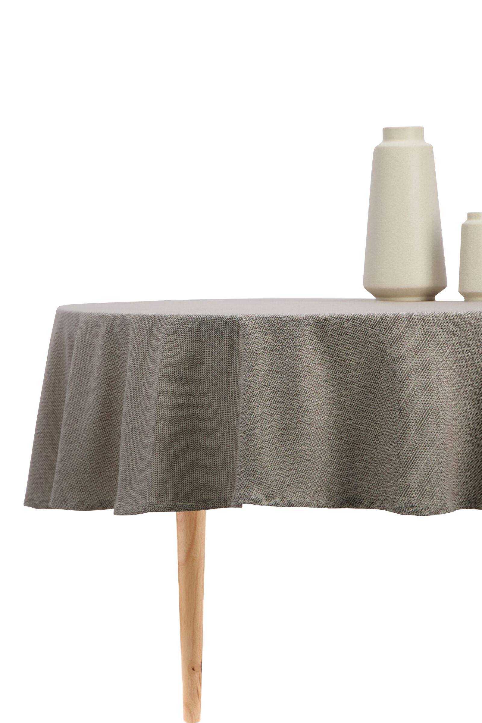 Tischdecke, rund, Ø 180 cm, Baumwolle, naturfarben - 5300107 - HEMA