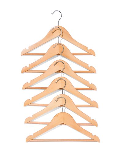 kledingshangers kind hout - 6 stuks - 39800403 - HEMA
