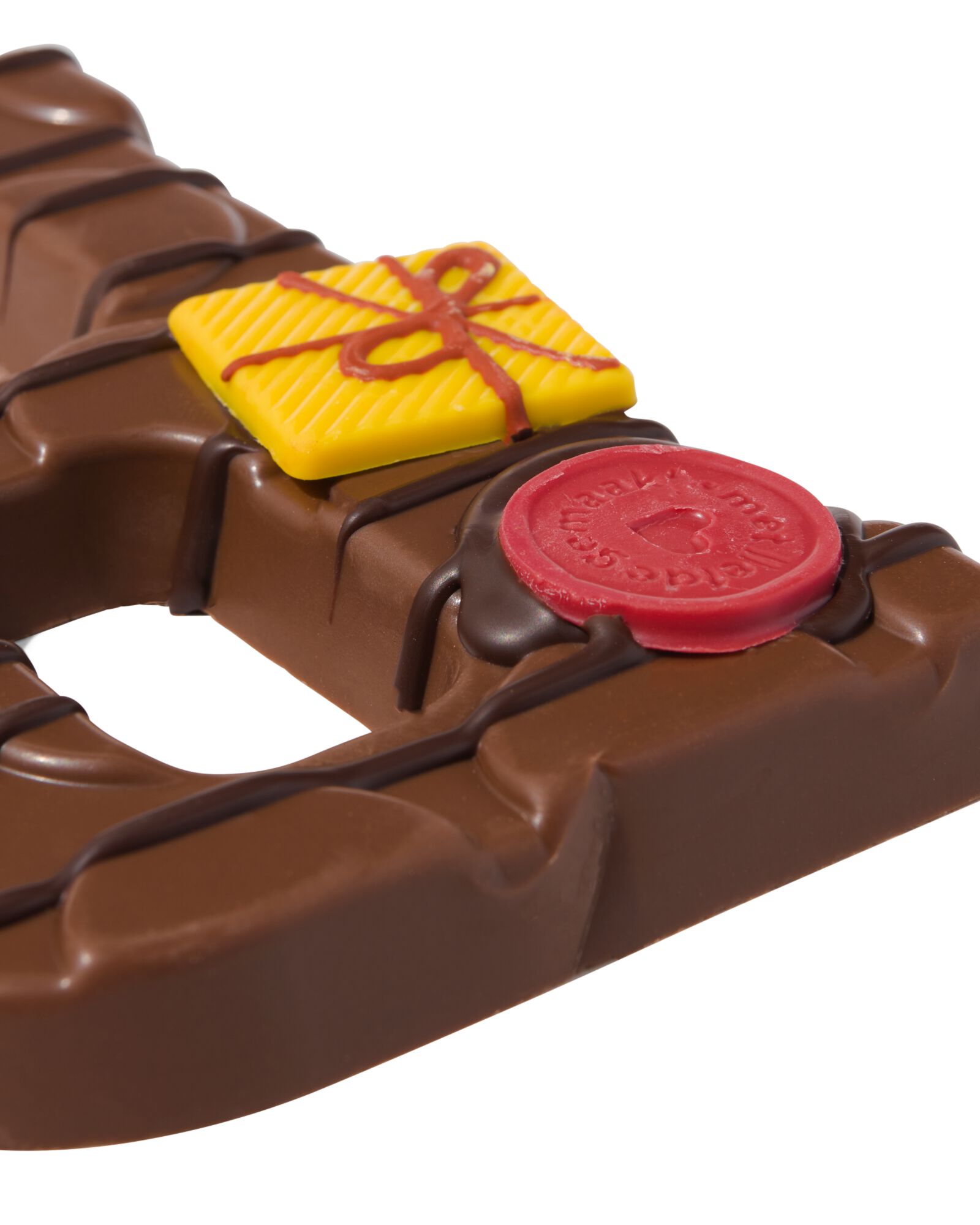 handgedecoreerde chocoladeletter melk R 180g - 24427418 - HEMA