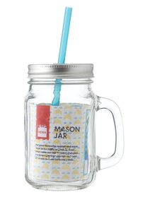 Mason Jar mit Trinkhalm, 450 ml - 9401029 - HEMA