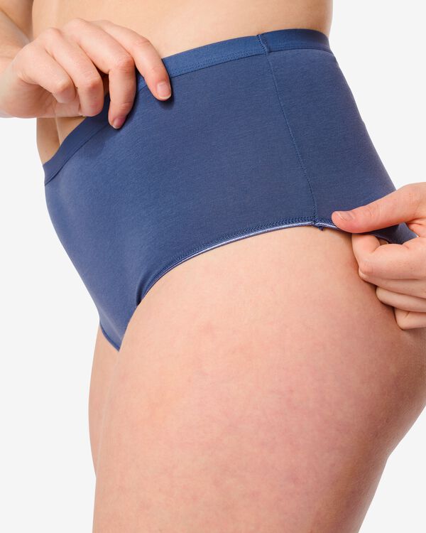 dames tailleslips stretch katoen - 2 stuks blauw blauw - 1000030339 - HEMA