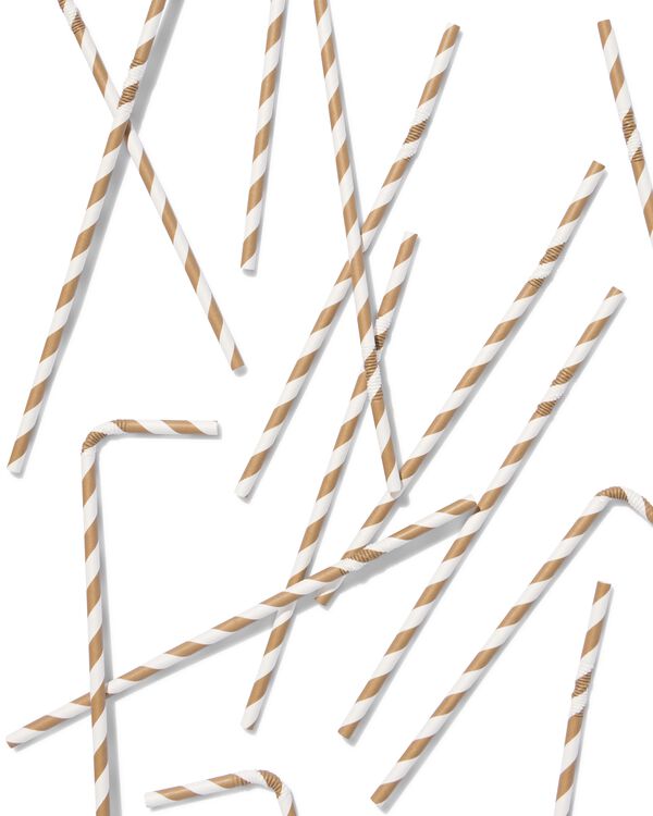 pailles en papier or - lot de 20 - 14250258 - HEMA