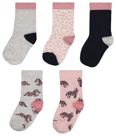5er-Pack Kinder-Socken rosa rosa - 1000026500 - HEMA