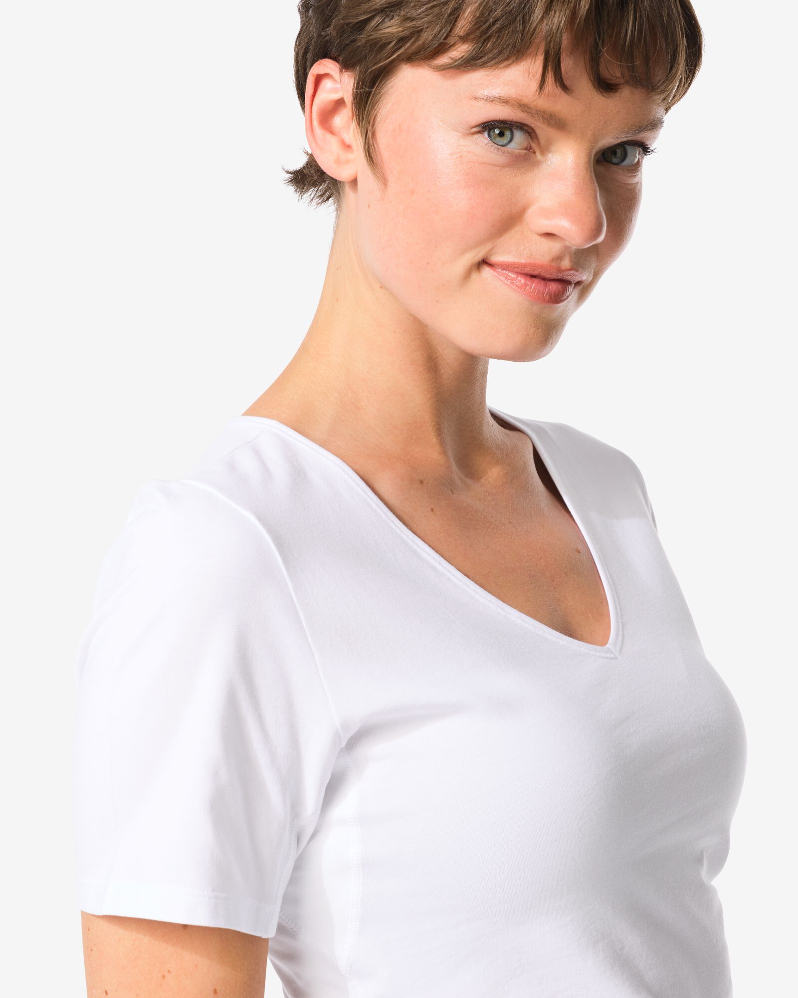 t-shirt femme coton confort parfait blanc blanc - 19611504WHITE - HEMA
