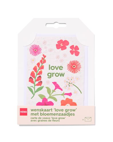 wenskaart 'love grow' met zaadjes - 41800634 - HEMA