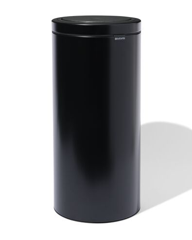Brabantia Touch Bin Flat Top prullenbak 30L Matt Black -  zwart Brabantia - 20500187 - HEMA