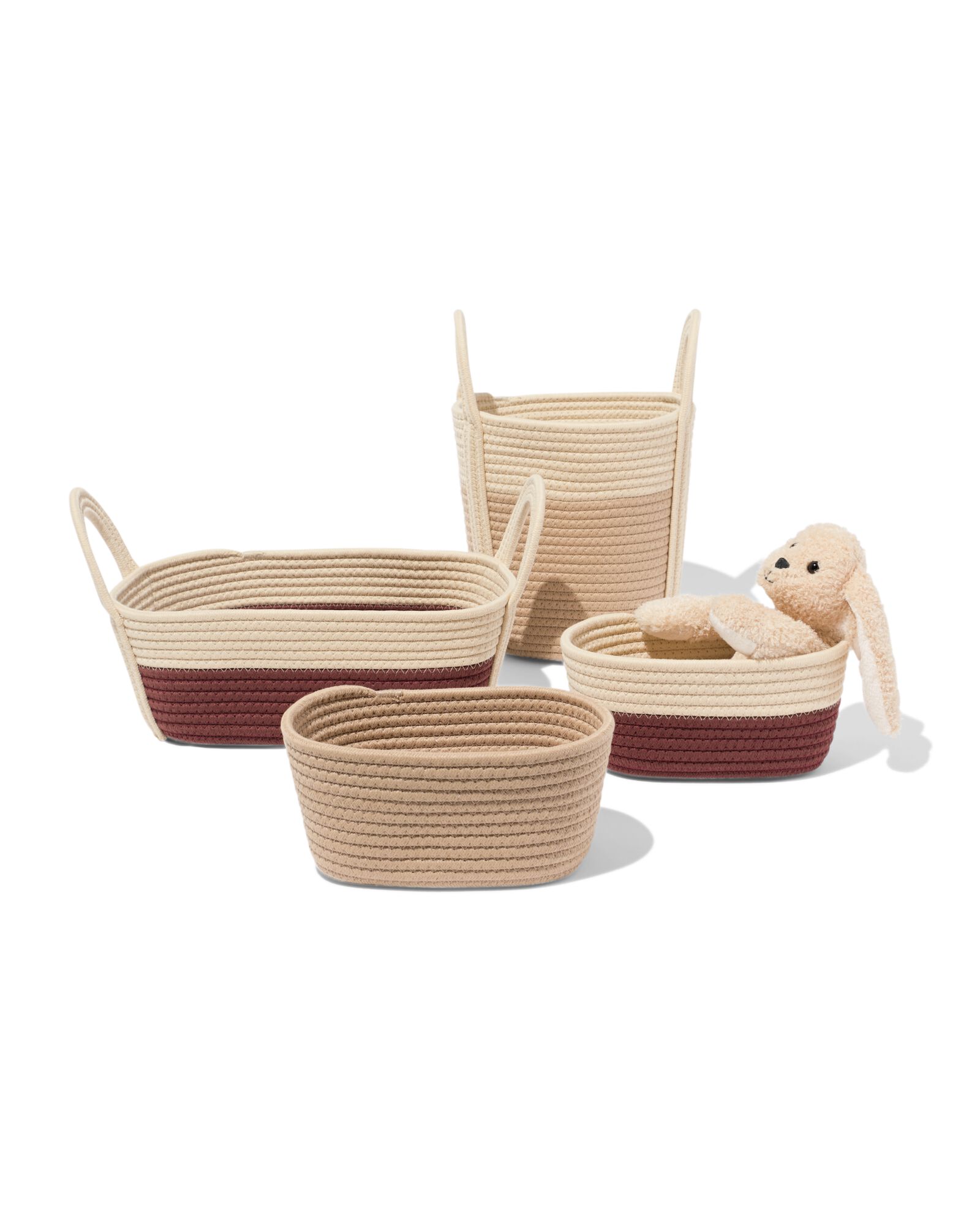 panier 23x11 cm corde beige-brun - 39800048 - HEMA