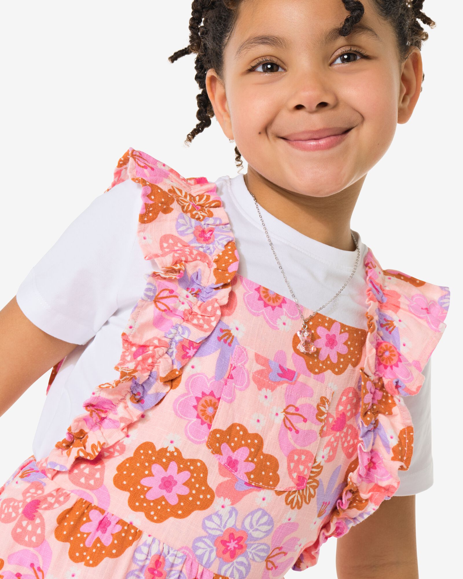 salopette enfant fleurs rose rose - 30863912PINK - HEMA