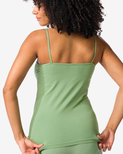 d&eacute;bardeur femme coton bretelles spaghetti  vert vert - 19602581GREEN - HEMA