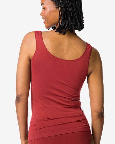 d&eacute;bardeur femme sans couture microfibre bretelles spaghetti rouge fonc&eacute; - 19601704DARKRED - HEMA