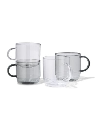 Cappuccinobecher 440 ml, Glas, anthrazit - 80660352 - HEMA