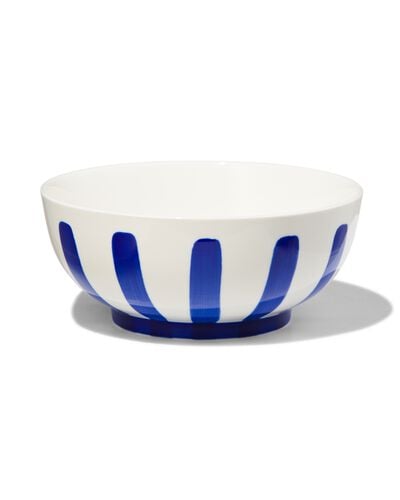 Schälchen, Ø 15 cm, Kombigeschirr, New Bone China, weiß-blau - 9650021 - HEMA