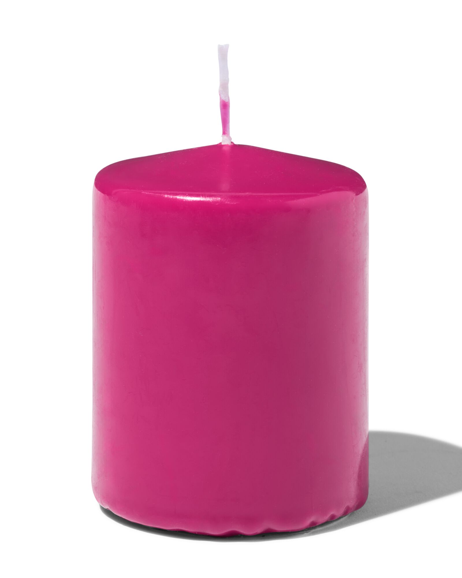 Stumpenkerze 7&nbsp;&times;&nbsp;8&nbsp;cm gerippt Dunkelrosa - 13509017 - HEMA