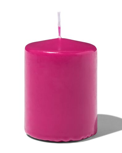 Stumpenkerze 7&nbsp;&times;&nbsp;8&nbsp;cm gerippt Dunkelrosa - 13509017 - HEMA