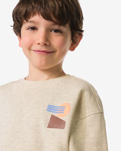 pull enfant imprim&eacute; graphique gris chin&eacute; gris chin&eacute; - 30712220GREYMELANGE - HEMA