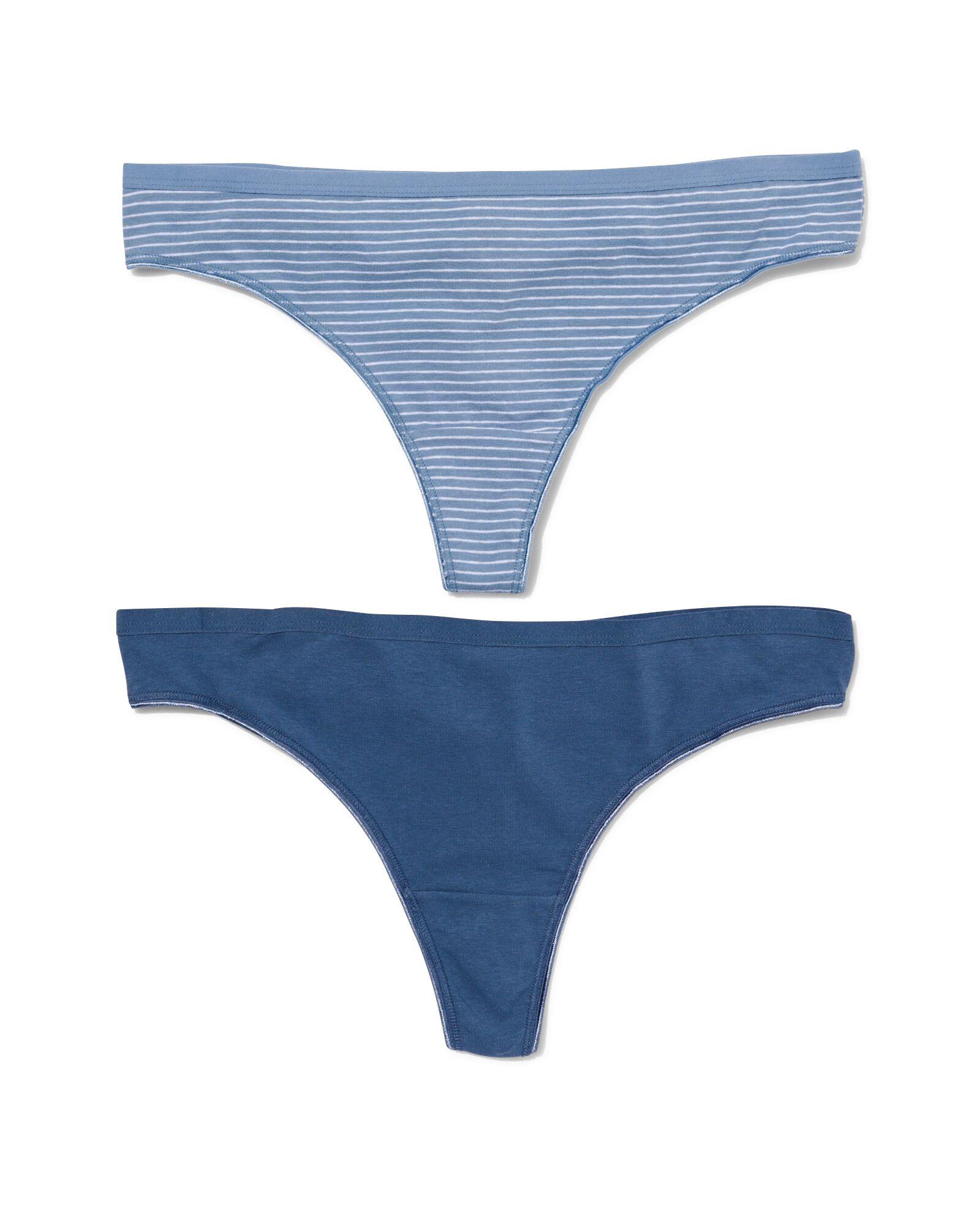 dames strings stretch katoen - 2 stuks blauw blauw - 1000030301 - HEMA