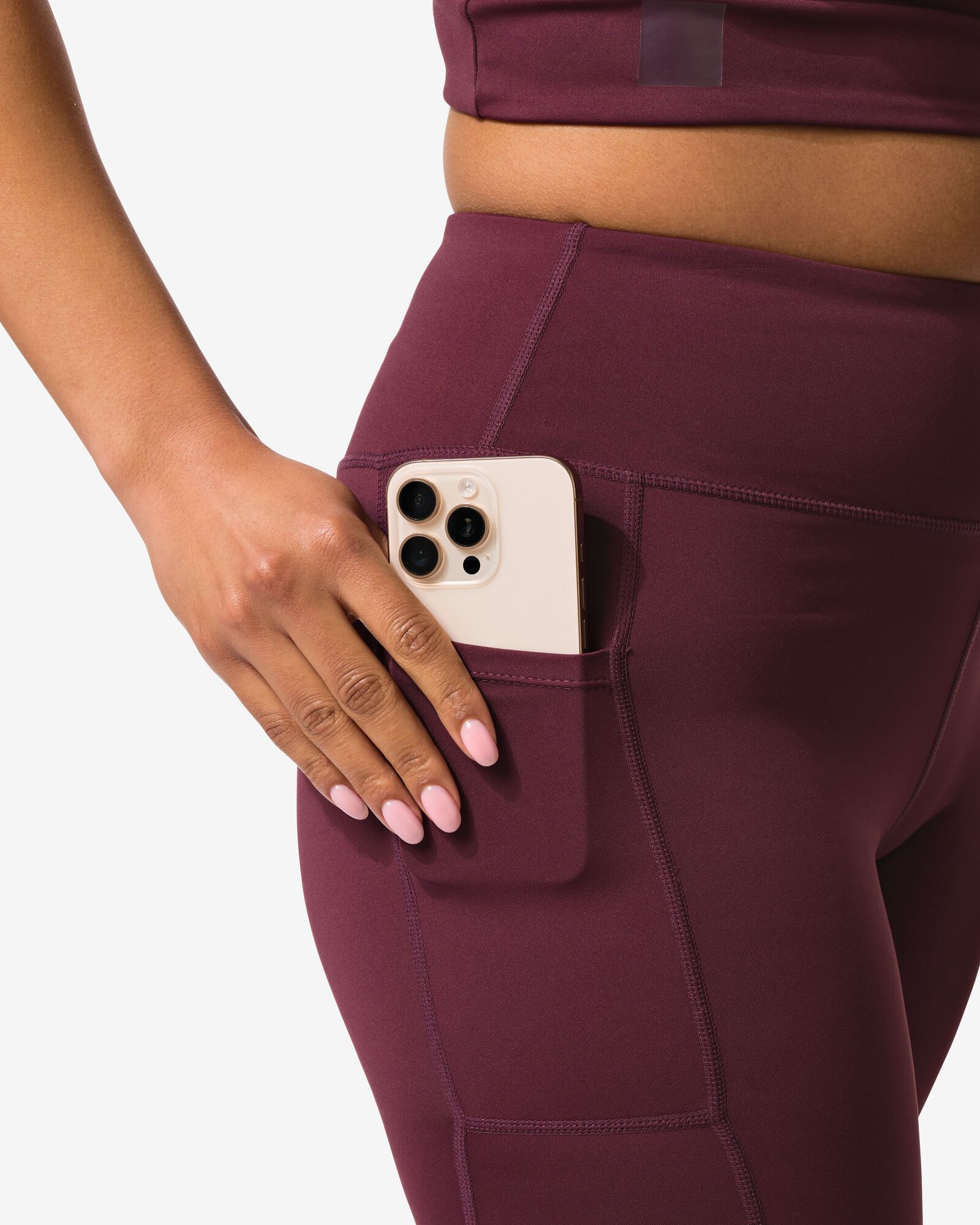 damesbikershort kort  bordeauxrood bordeauxrood - 36000523BURGUNDYRED - HEMA