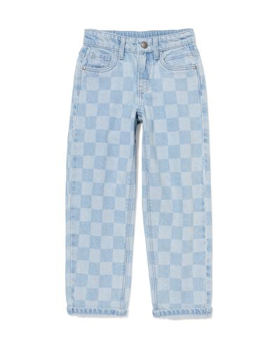 kinderjeans straight fit blokken lichtblauw lichtblauw - 30709501LIGHTBLUE - HEMA