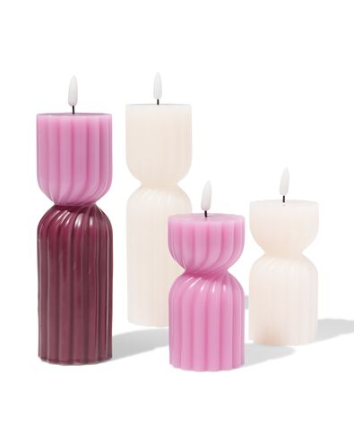 LED-Formkerze, ⌀ 6,2 x 23 cm, Diabolo, Rosa - 13550134 - HEMA