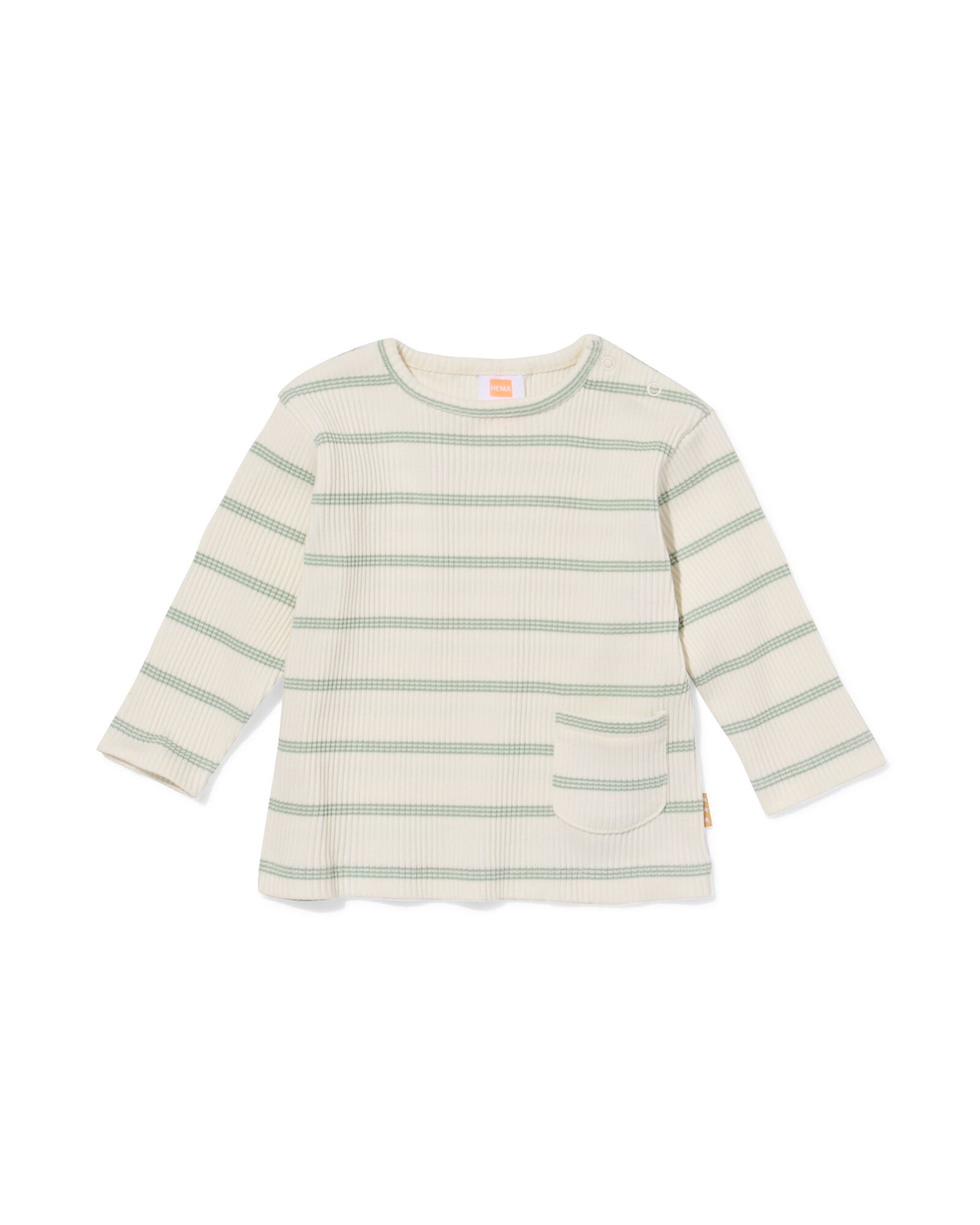 t-shirt c&ocirc;tel&eacute; nouveau-n&eacute; &agrave; rayures vert - 33419920GREEN - HEMA
