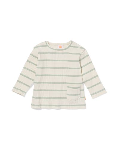 t-shirt c&ocirc;tel&eacute; nouveau-n&eacute; &agrave; rayures vert - 33419920GREEN - HEMA