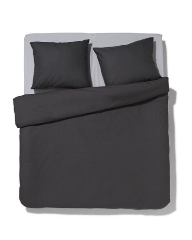 housse de couette 200x200/220cm en coton doux gris fonc&eacute; - 5797026 - HEMA