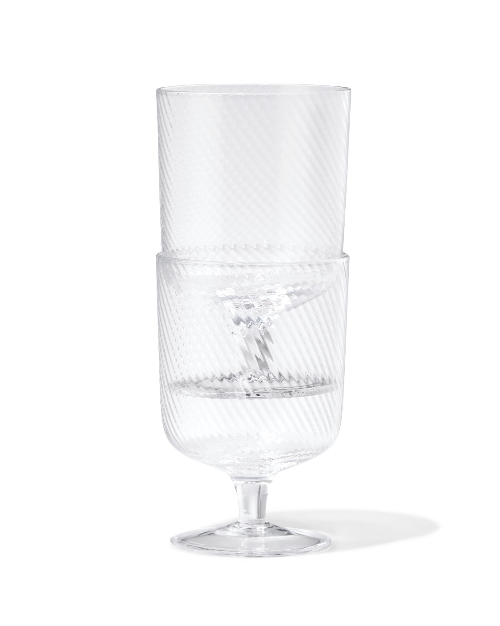 verre &agrave; vin 250ml verre Bergen relief torsad&eacute;  - 9401170 - HEMA