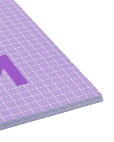 3&nbsp;cahiers lilas format A5&nbsp;-&nbsp;&agrave; carreaux 5mm - 14120212 - HEMA