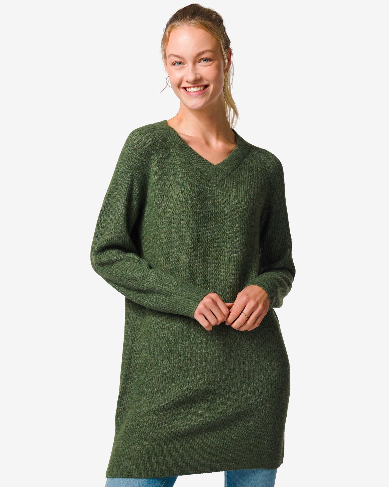 robe femme Zofie en maille vert vert - 36326920GREEN - HEMA