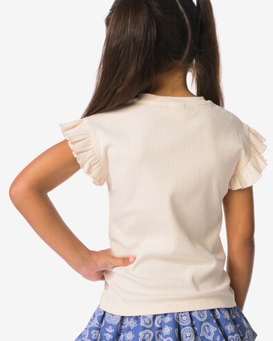 Kinder-T-Shirts gerippt mit Blumen &ndash; 2 St&uuml;ck ecru ecru - 30842240ECRU - HEMA