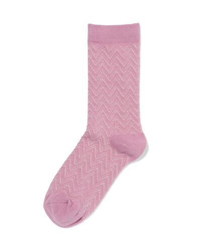 Damensocken mit Zickzack und Glitzer helllila helllila - 4280670LIGHTPURPLE - HEMA