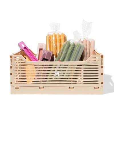 Buchstabentafel-Klappkiste, recycelt, M, beige beige M  30 x 40 x 17 - 39800027 - HEMA