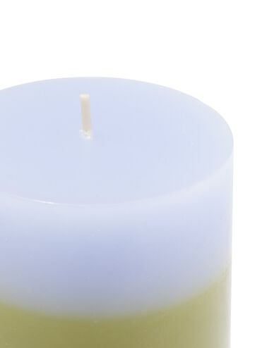 bougie cylindrique ⌀7x13cm rayures bleu-vert clair - 13506164 - HEMA
