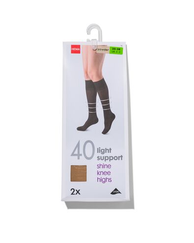 lot de 2 paires de mi-bas gainants poudre 43/46 - 4042178 - HEMA