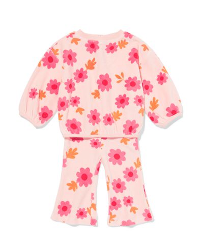 Baby-Bekleidungsset, Velours, Blumen rosa rosa - 33048170PINK - HEMA
