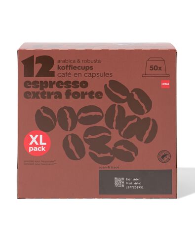 koffiecups espresso extra forte - 50 stuks - 17180037 - HEMA