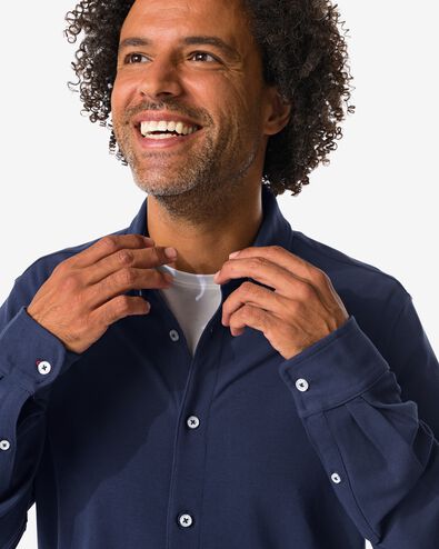 Herren-Oberhemd Billy, Pikee dunkelblau dunkelblau - 2101750DARKBLUE - HEMA