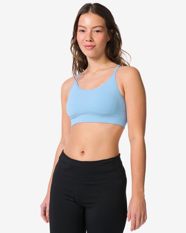 haut de sport light support sans armature ni couture bleu clair bleu clair - 21700358LIGHTBLUE - HEMA