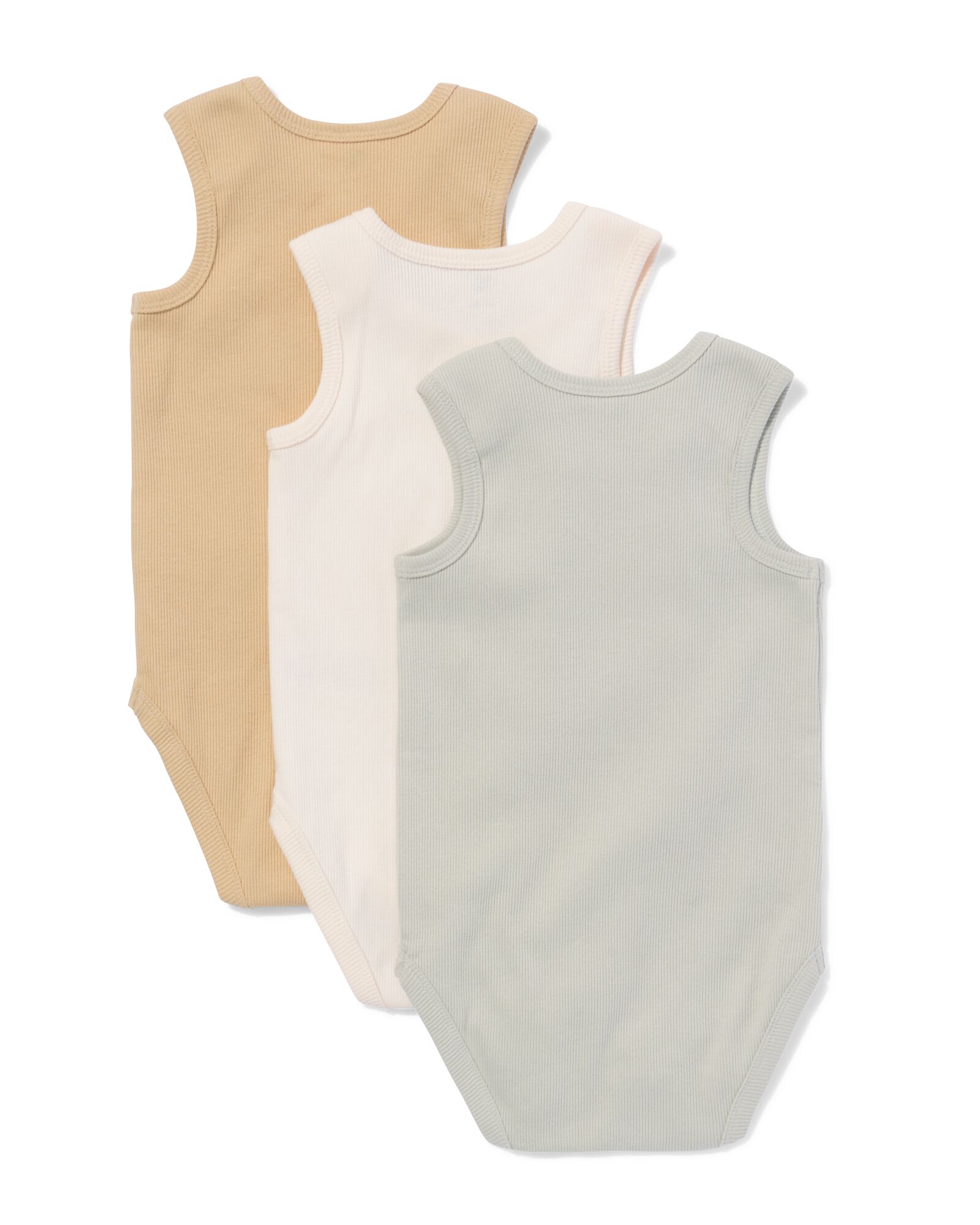 Mitwachsende Baby-Strampler, gerippt &ndash; 3 St&uuml;ck blau blau - 33306860BLUE - HEMA