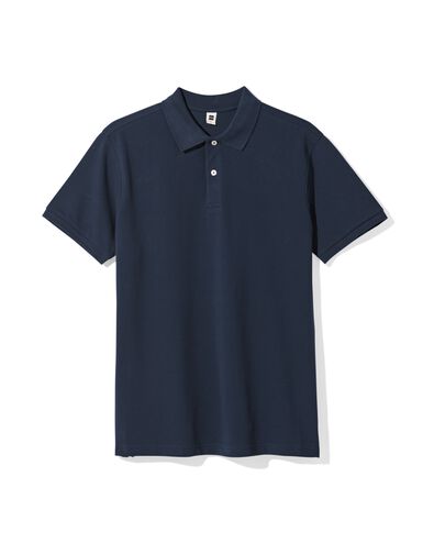herenpolo Denton regular fit donkerblauw donkerblauw - 2140340DARKBLUE - HEMA