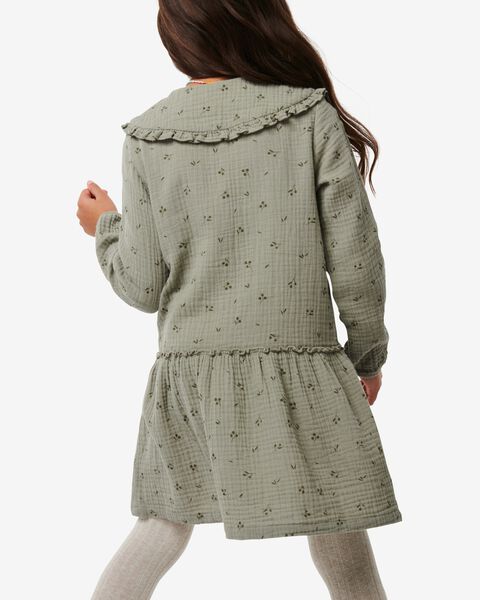robe enfant avec col Peter Pan groen - 1000030018 - HEMA