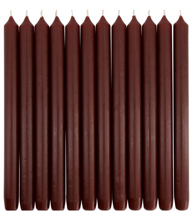 12 longues bougies dintérieur Ø2.2x29 rouge foncé - 13503286 - HEMA