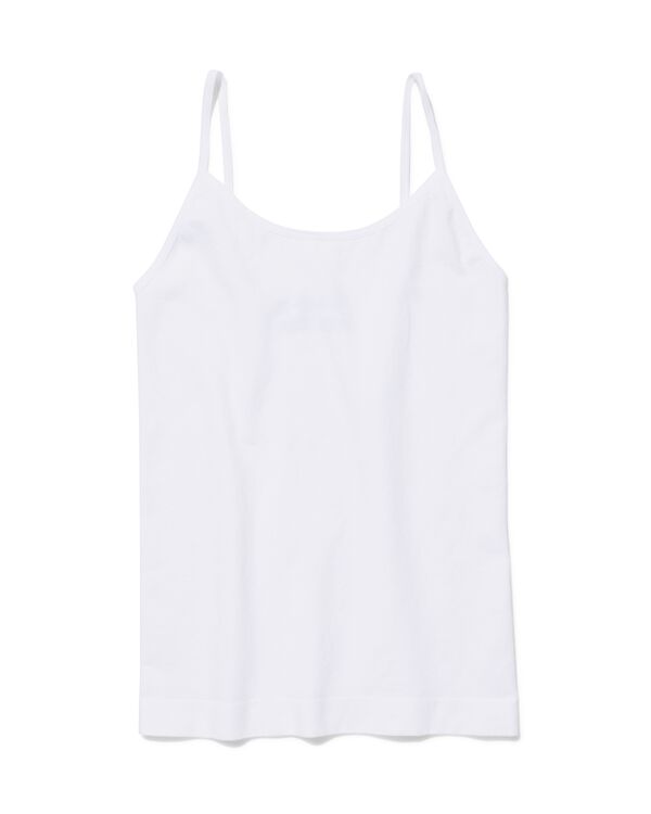d&eacute;bardeur l&eacute;g&egrave;rement correcteur &agrave; bretelles spaghetti coton blanc blanc - 21530124WHITE - HEMA
