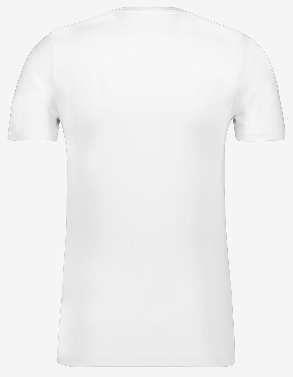 t-shirt homme slim fit col rond - extra long blanc L - 34276845 - HEMA
